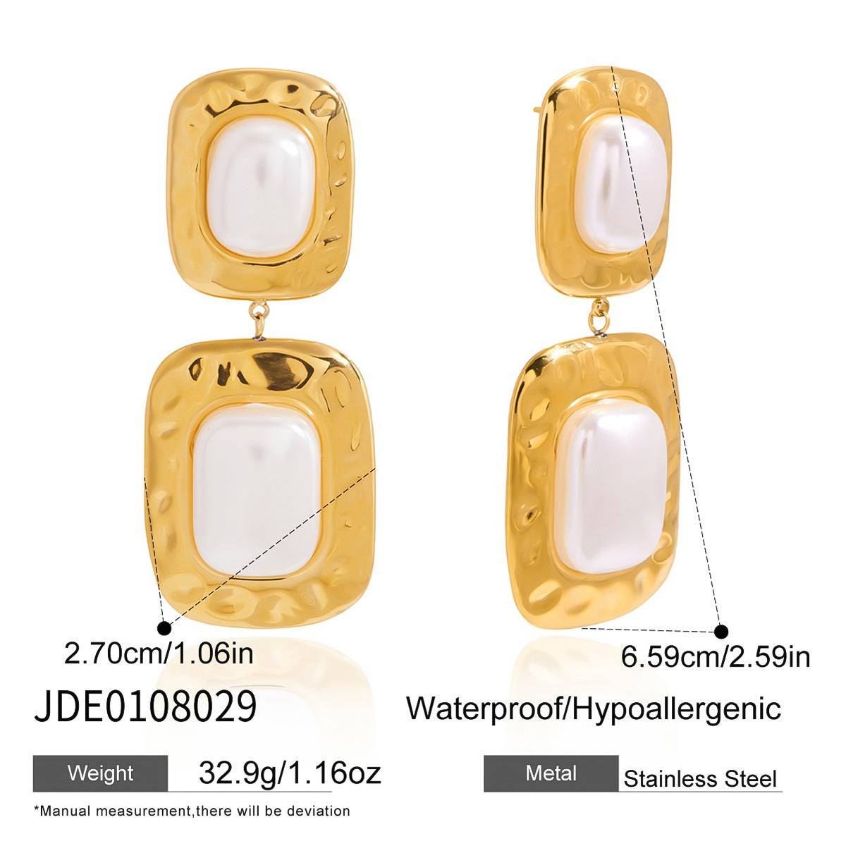 Resin Pearl Stud Earrings