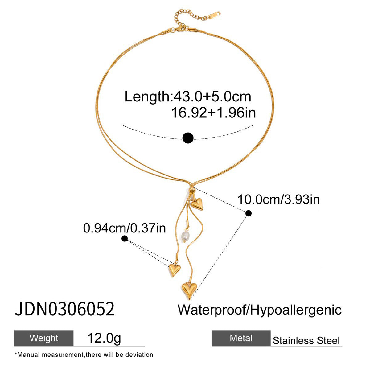 Heart Tassel Y-Shaped Long Necklace