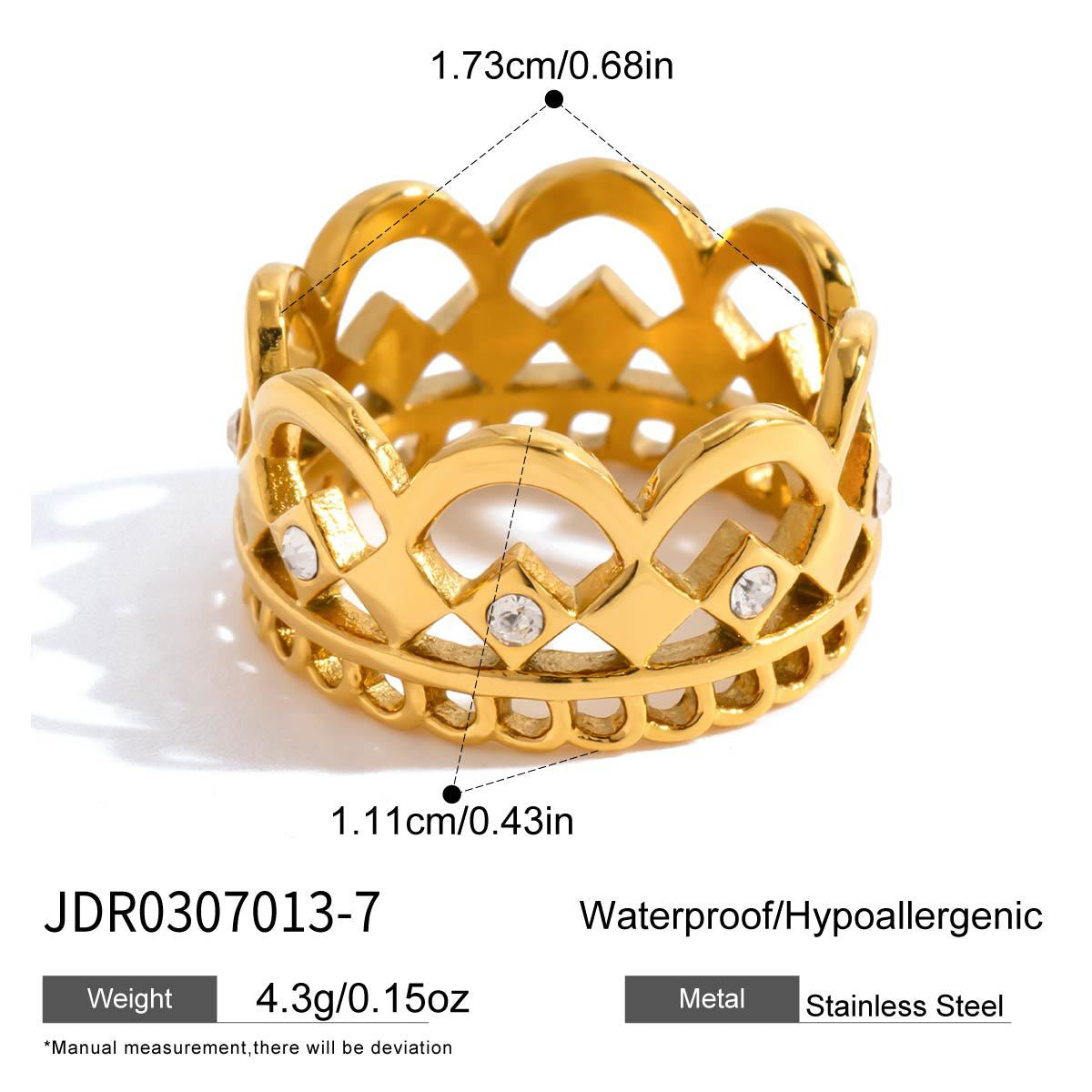 Crown Hollow Zircon Ring