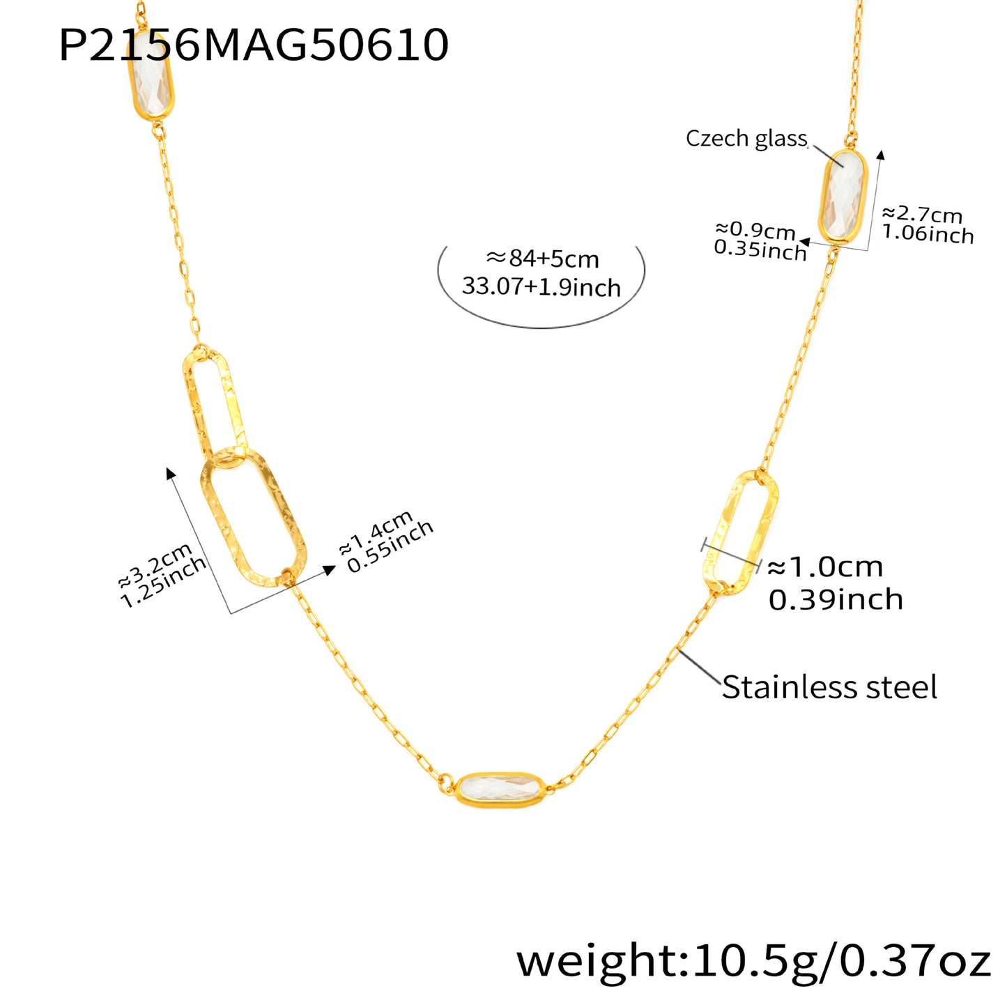 Glass Geometric Clavicle Necklace