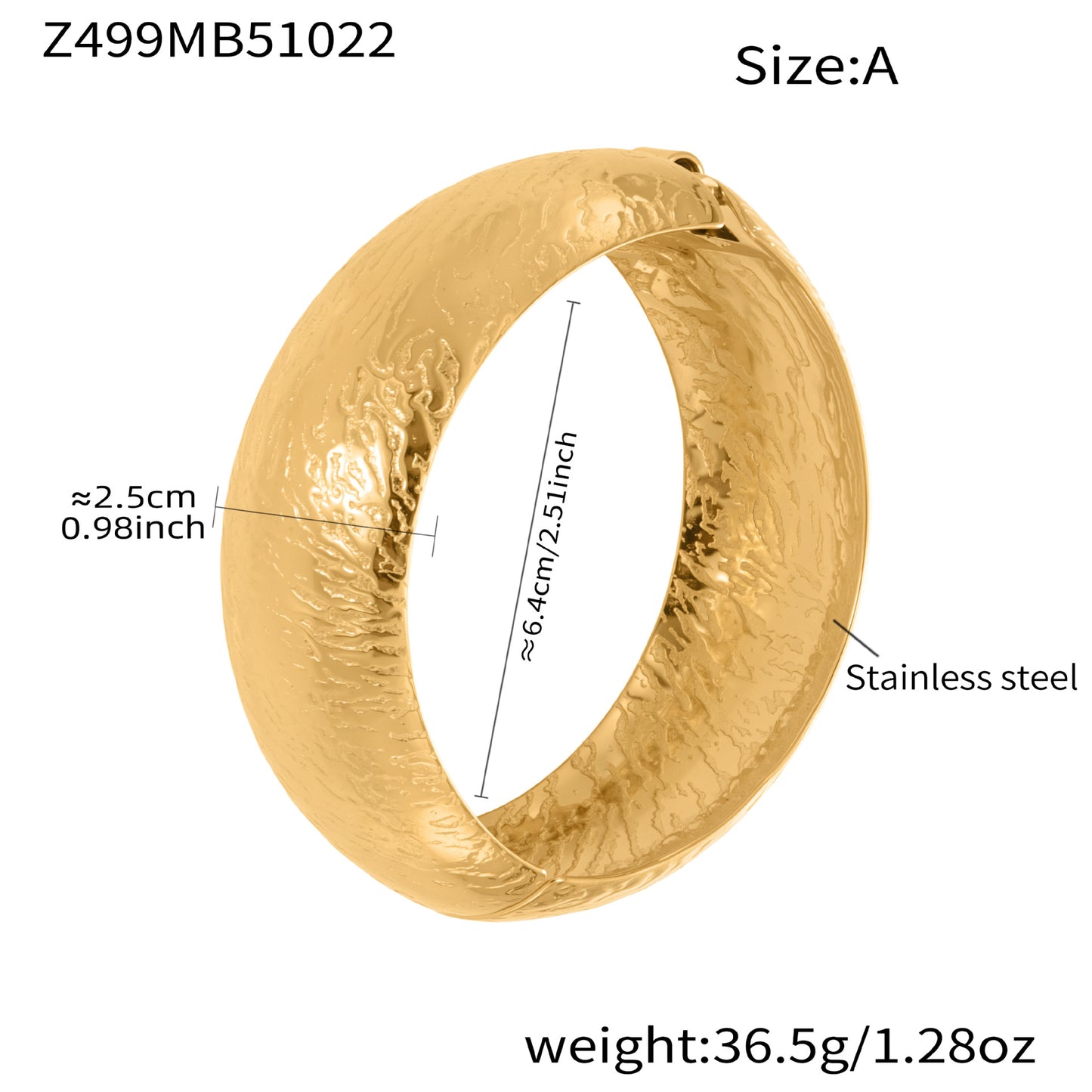 Wide Hammered Open Cuff Bracelet