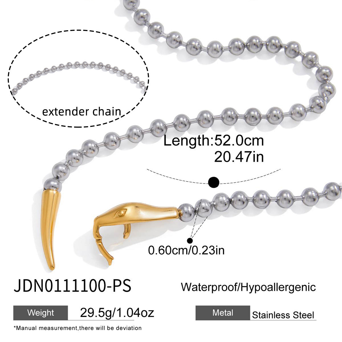 Color-Block Snake Chain Y-Necklace