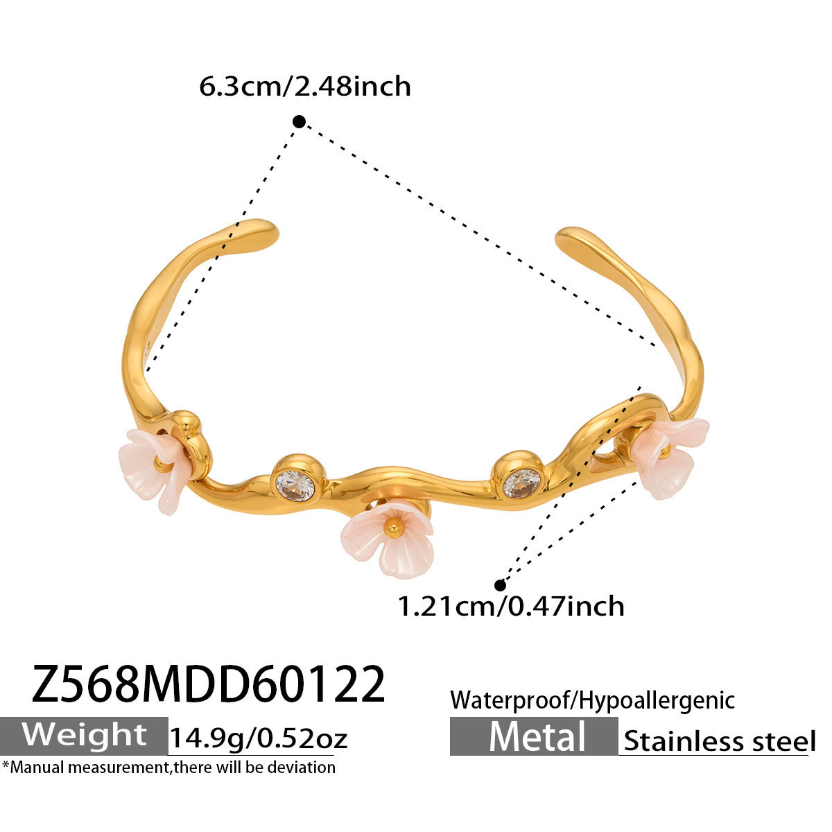 Sakura Zircon Open Bangle