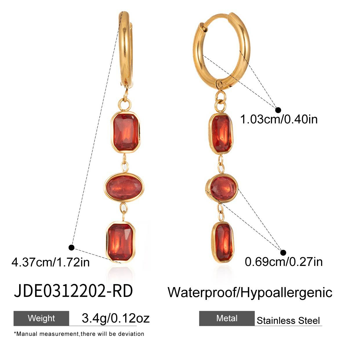 Colorful Zircon Tassel Earrings