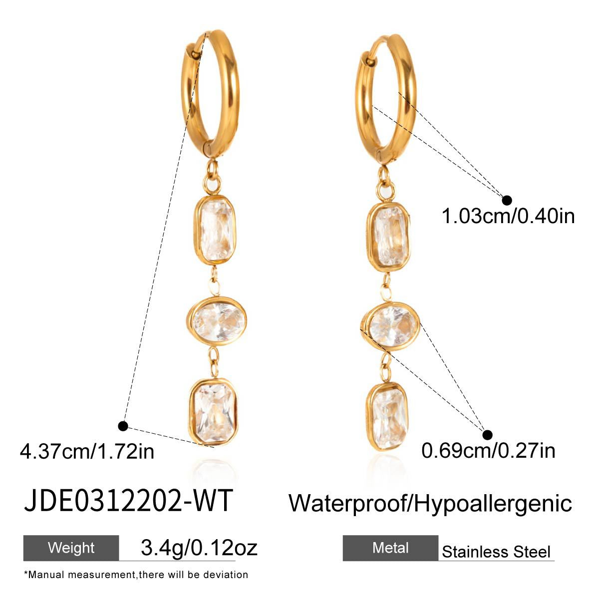 Colorful Zircon Tassel Earrings