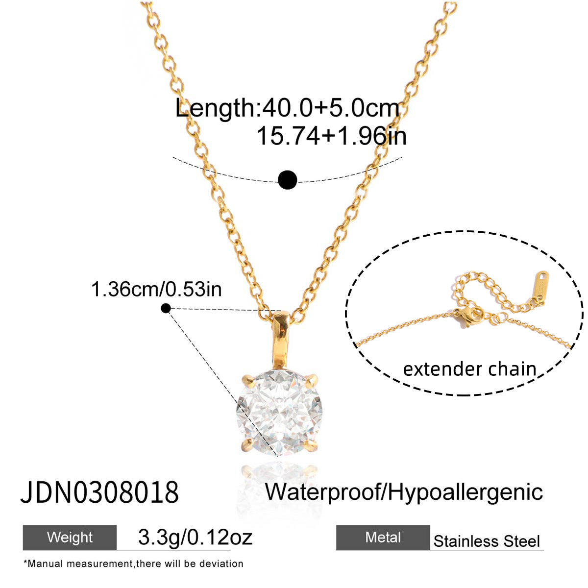 Zircon Pendant Necklace