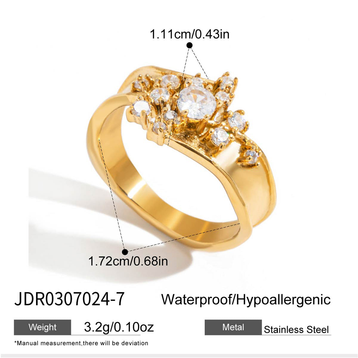 Crown Hollow Zircon Ring