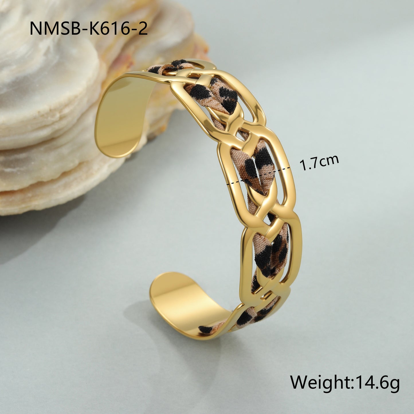 Leopard Print Ribbon Open Bangle