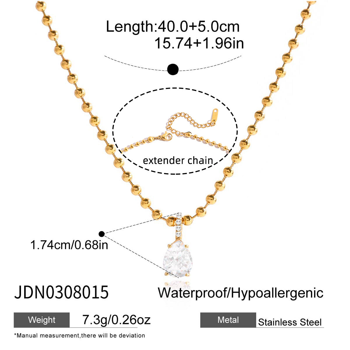 Zircon Pendant Necklace