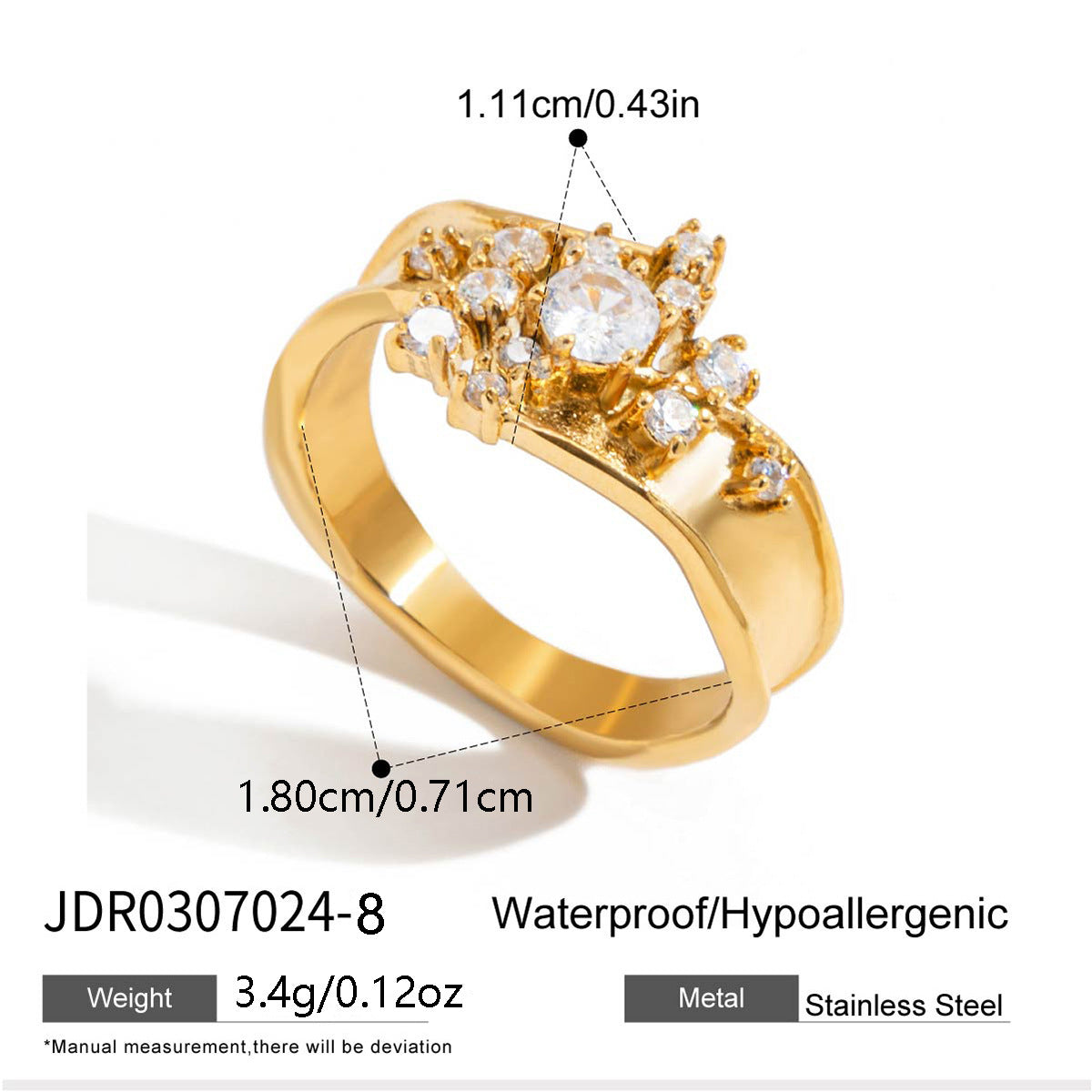 Crown Hollow Zircon Ring