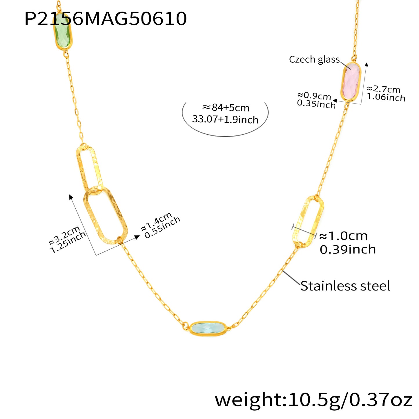 Glass Geometric Clavicle Necklace