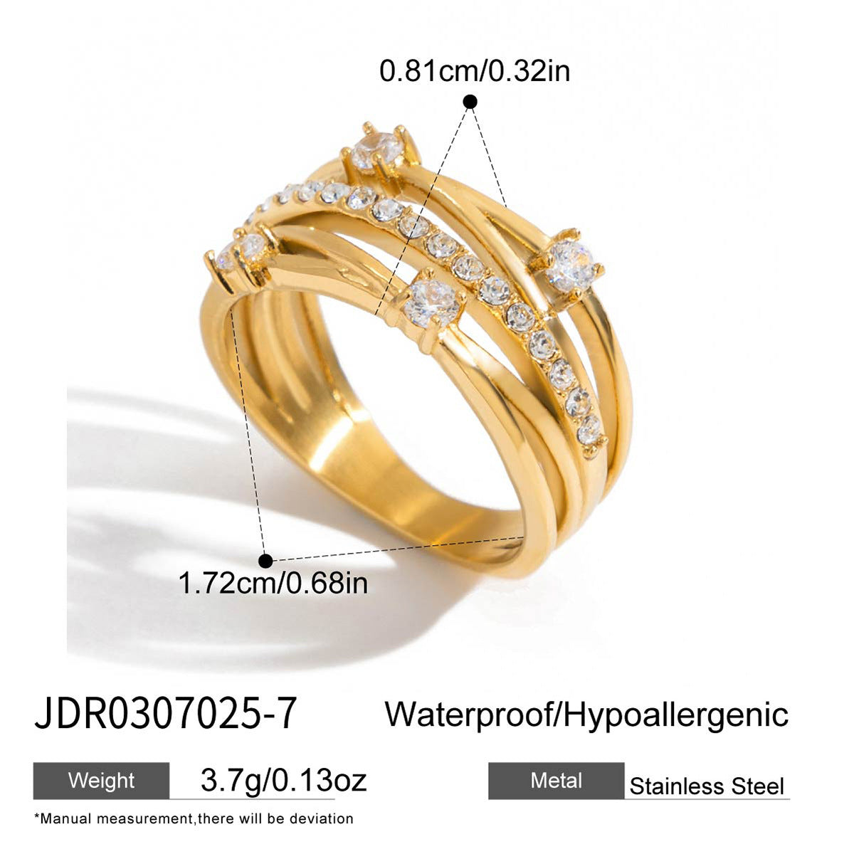 Crown Hollow Zircon Ring