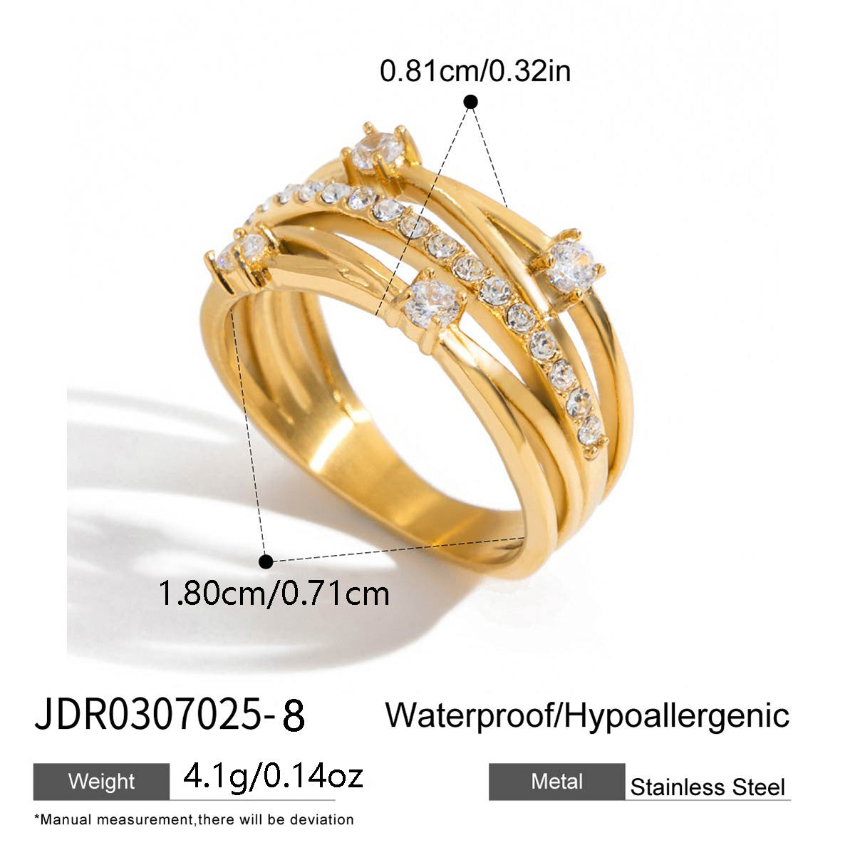 Crown Hollow Zircon Ring