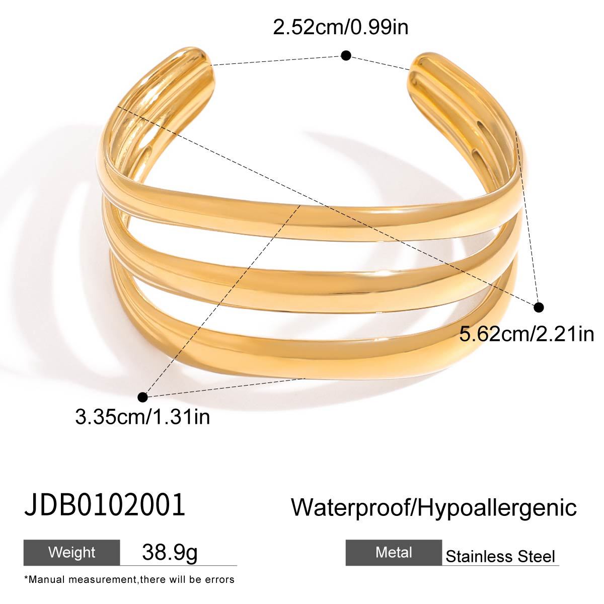 Hollow Multi-Layer Open Plain Band Bangle