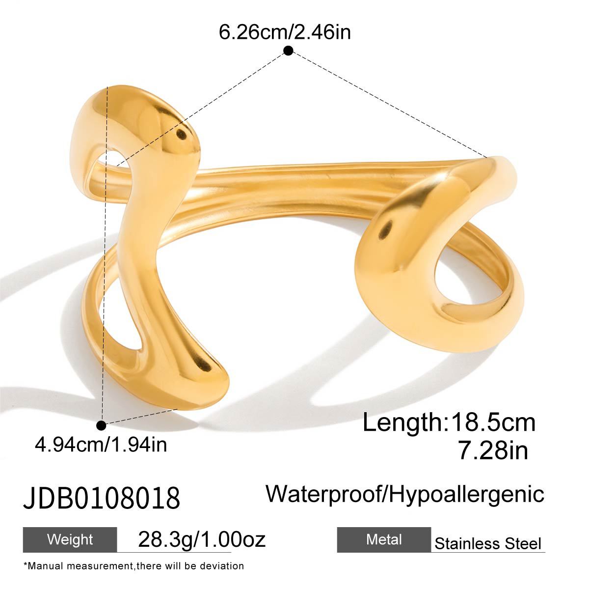 Gold Titanium Steel Open Bangle