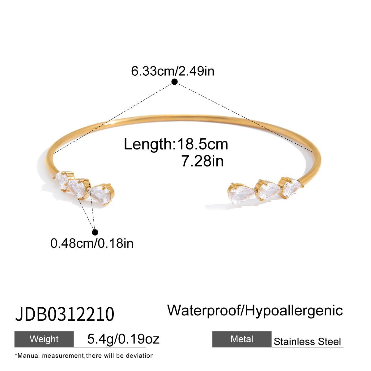 Teardrop Zircon Bangle and Necklace Set