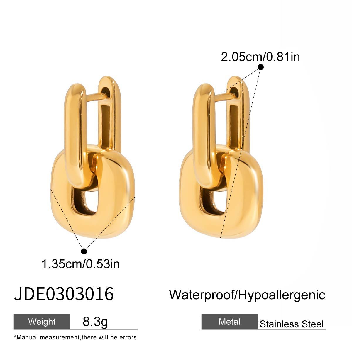 Waterproof Duo-Tone Geometric Studs