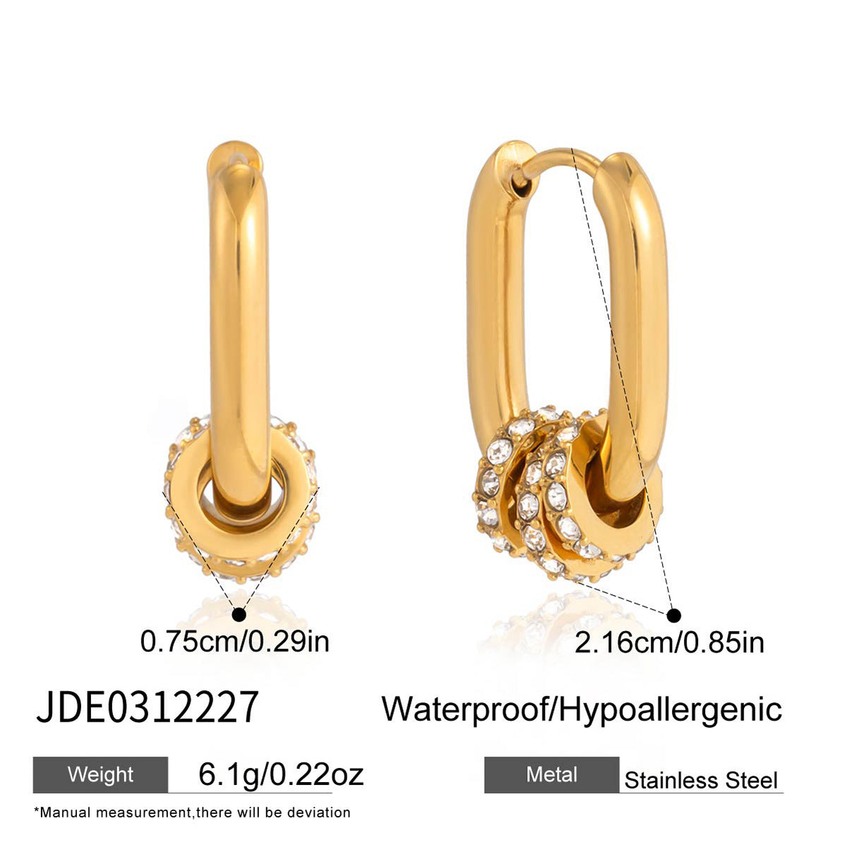 Minimalist Rhinestone U-Earrings
