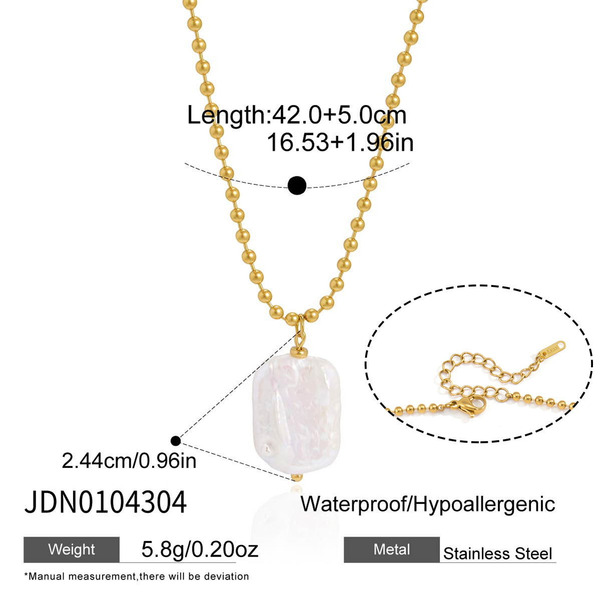 Minimalist Geometric Pearl Chain