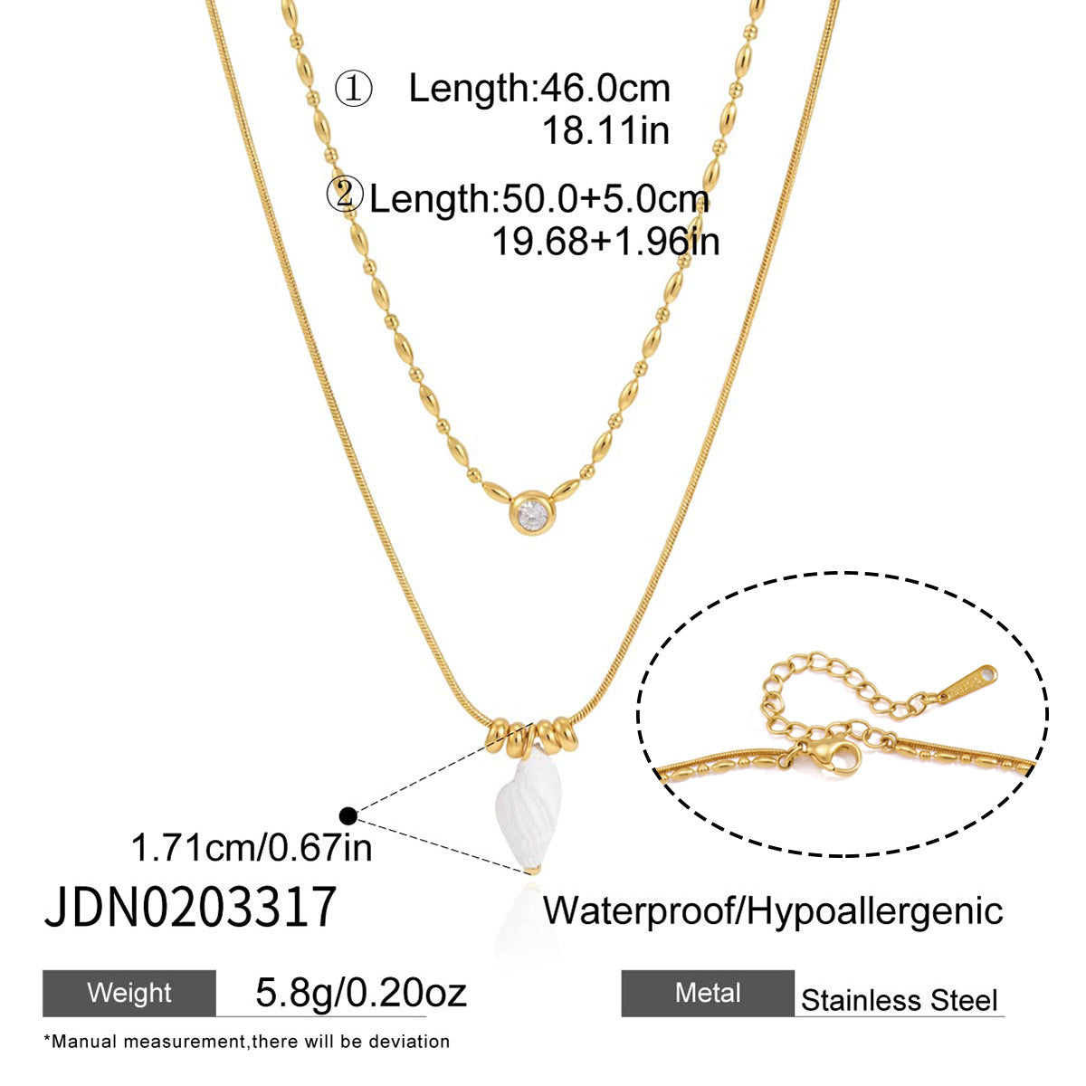 Waterproof Pearl Necklace
