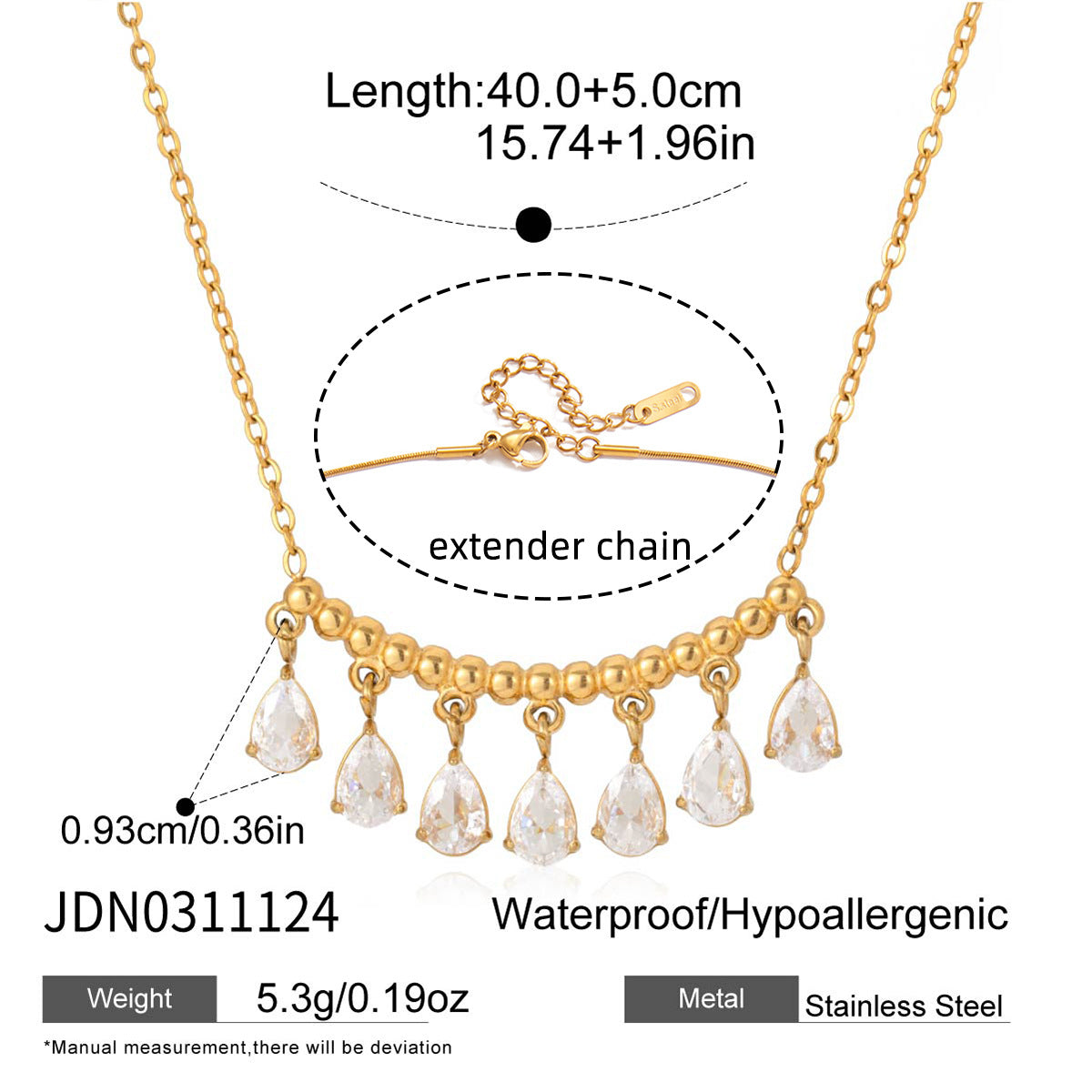 Teardrop Zircon Necklace