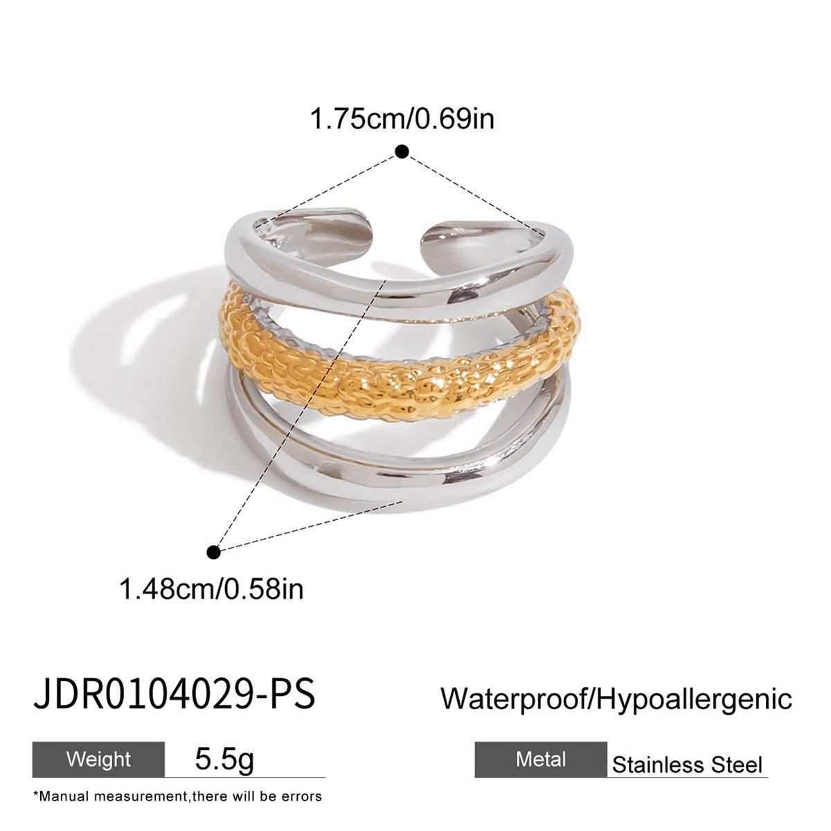 Two-tone titanium steel ring