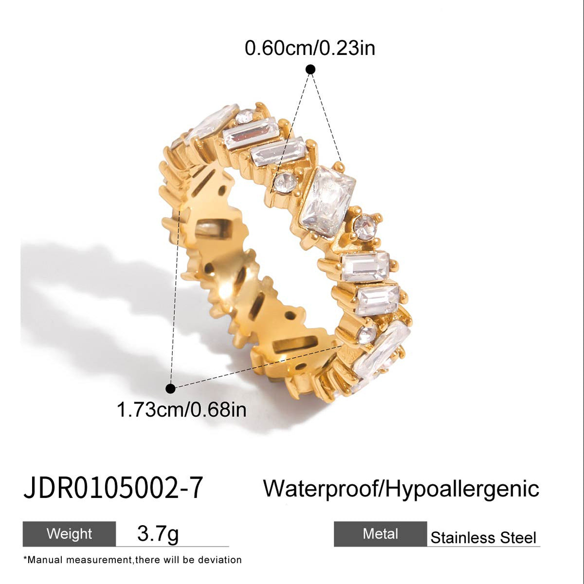 Irregular White Zircon Ring