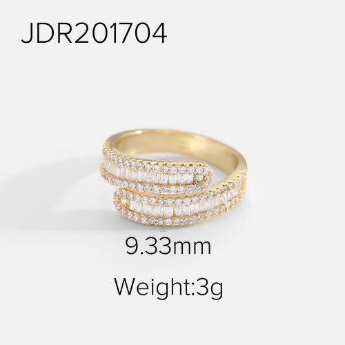 Titanium Steel Zircon Open Ring