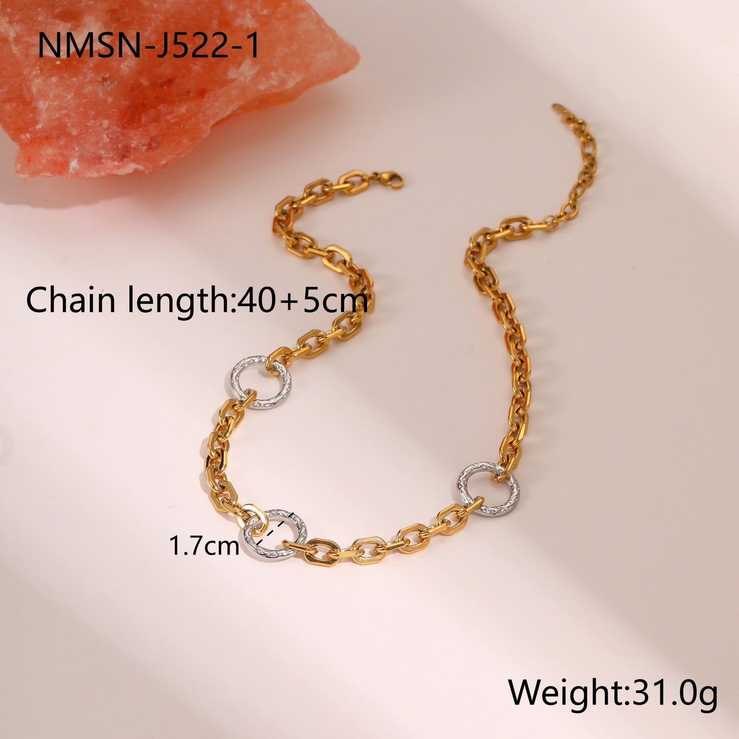 Two-tone stainless steel jewelry set