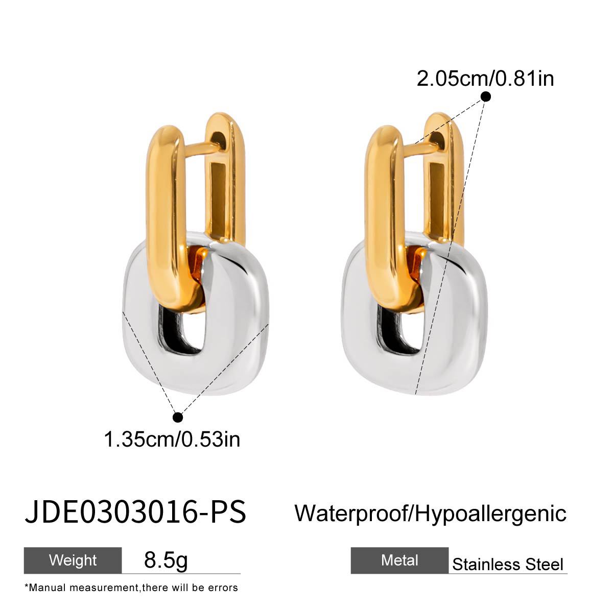 Waterproof Duo-Tone Geometric Studs