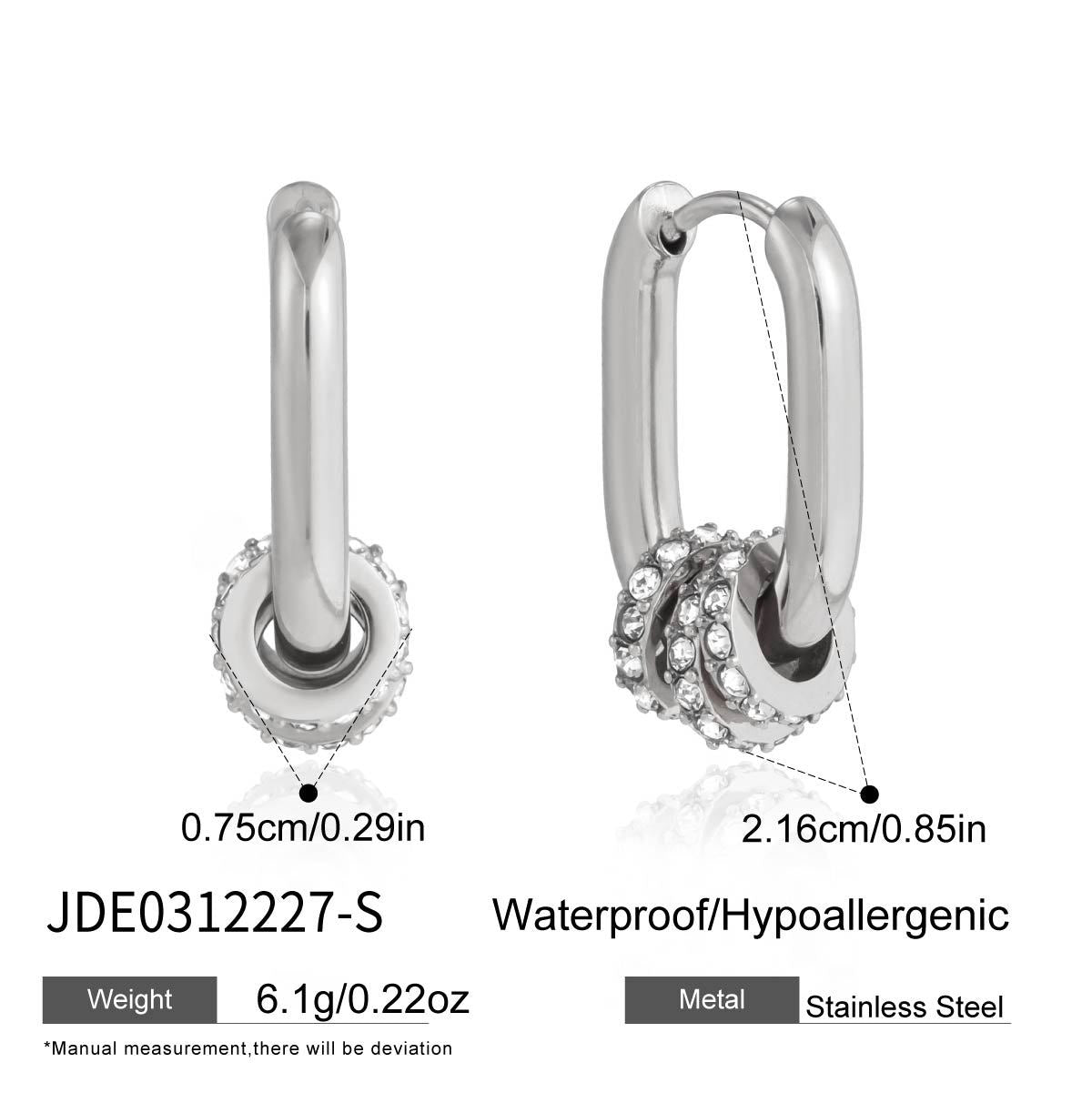 Minimalist Rhinestone U-Earrings