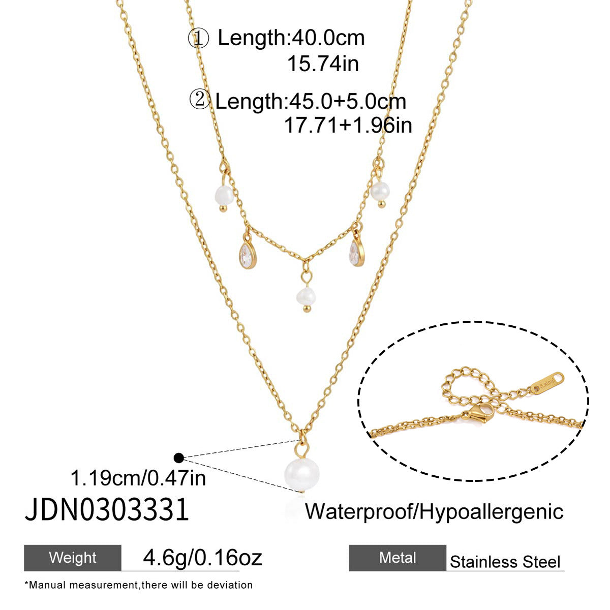Waterproof Pearl Necklace