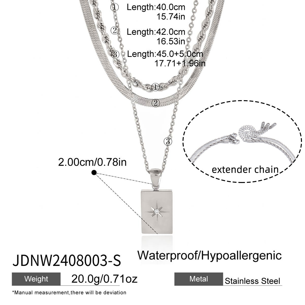Waterproof Triple Layer Necklace