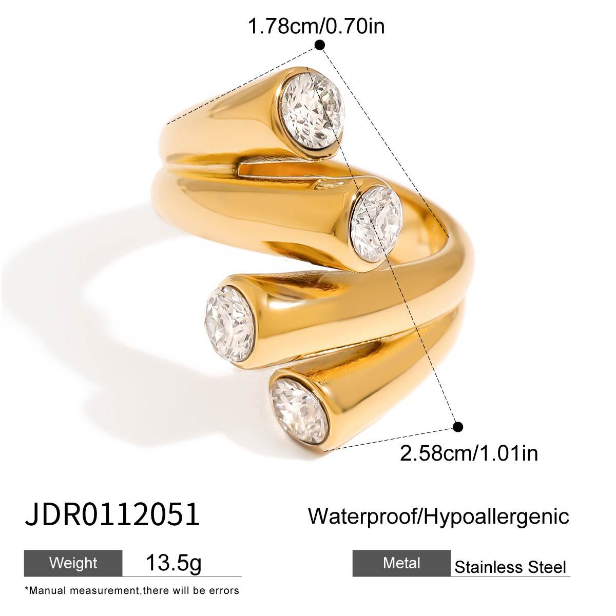 Minimalist Cubic Zirconia Wrap Ring