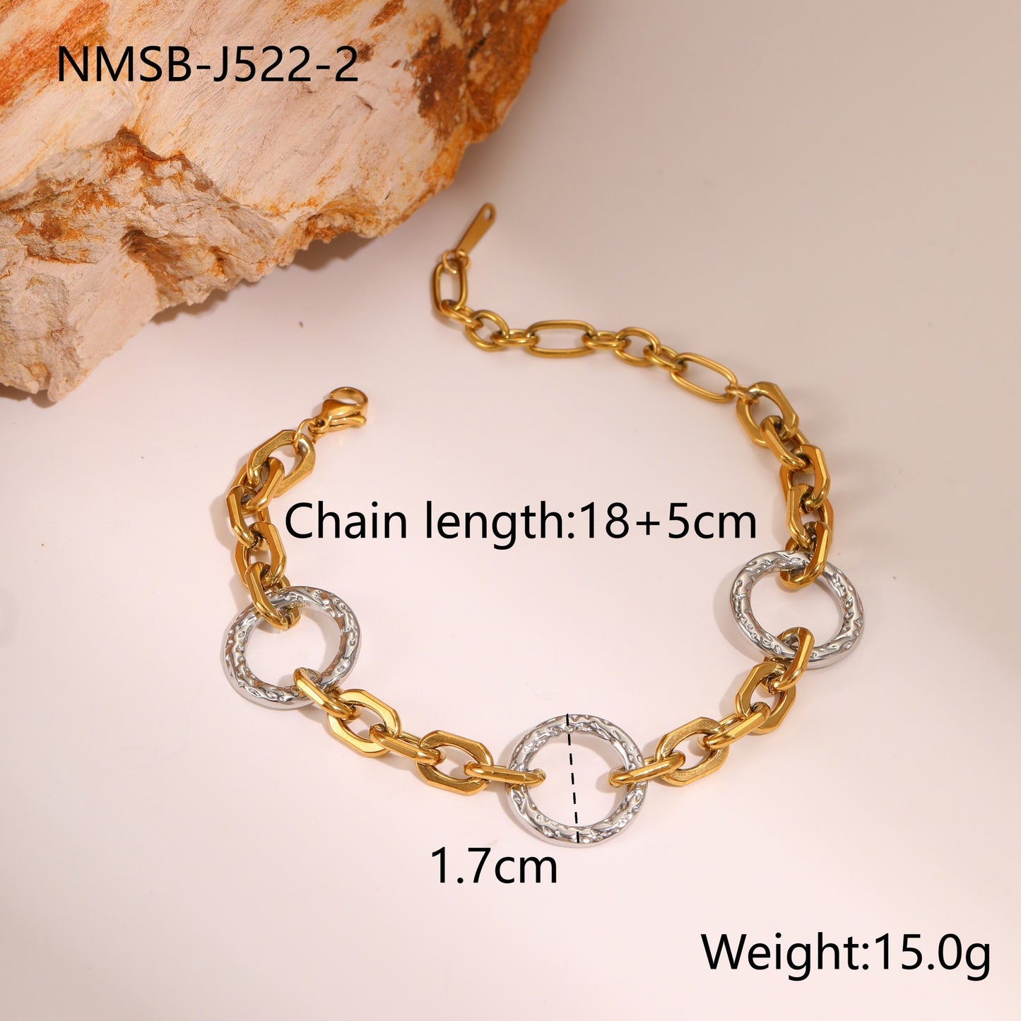 Two-tone stainless steel jewelry set