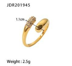 Titanium Steel Zircon Open Ring