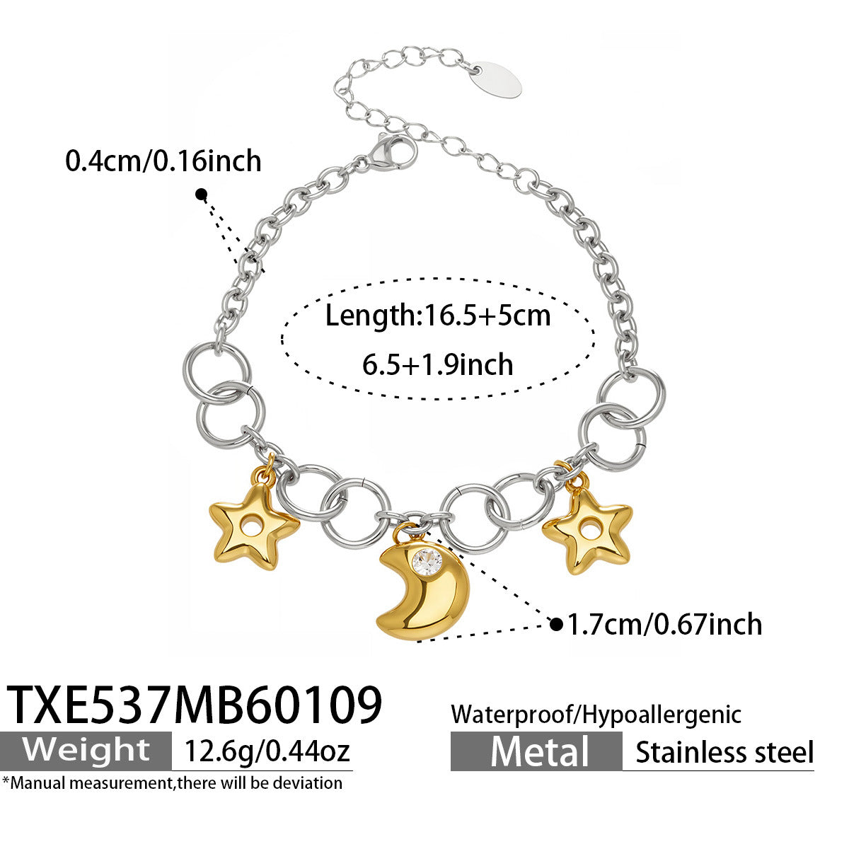 Two-tone cubic zirconia pendant stainless steel jewelry set