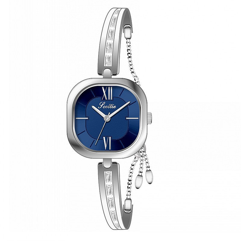 Elegant Square Crystal-Embellished Bracelet Watch for Women