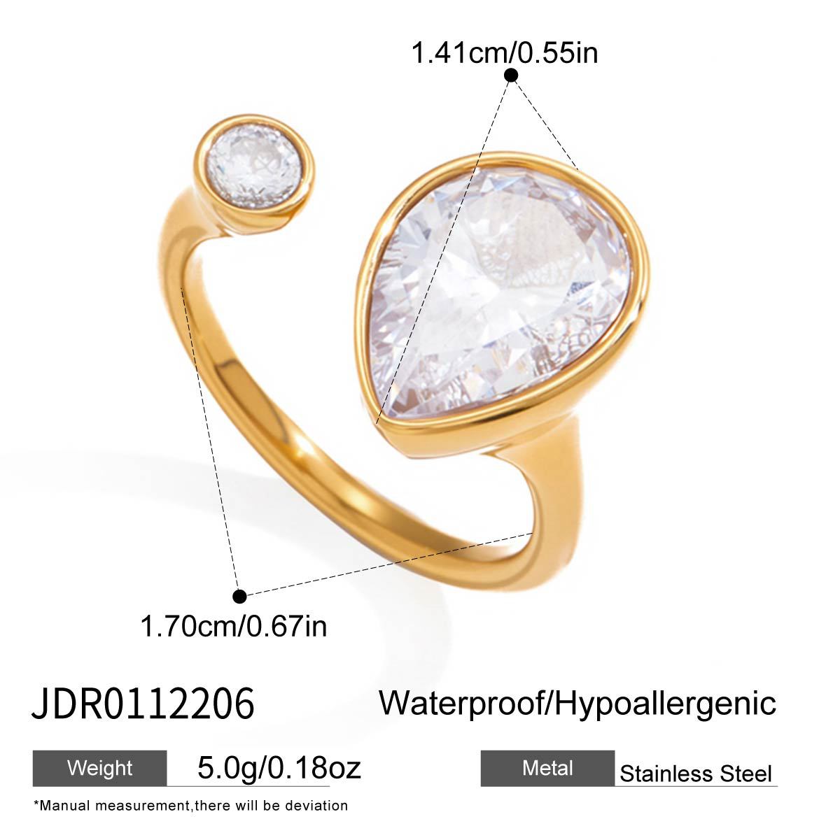 Waterproof Geometric Ring